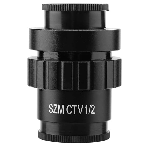 0.5X C-Mount Objective Lens & 1/2 CTV Adapter for Trinocular Stereo Microscopes - Perfect for Video Digital Cameras