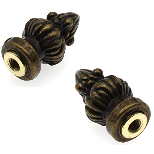 "2pcs 1-3/8" Brass Lamp Finial - Bronze Metal Knob for Tiffany Style Lamps & Shades"