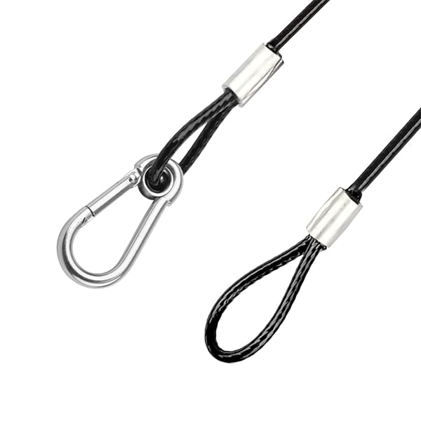10 PCS 3FT Safety Cable Black Coated Braided Stainless Steel Security Rope for DJ Stage Par Lighting Max Load 110 lb - Image 5