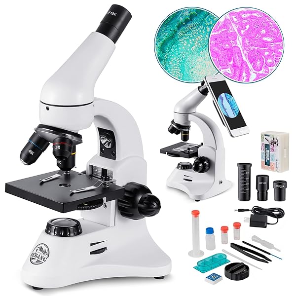 100X-2000X Professional Microscope for Adults & Kids - Ideal for Home, School, and Lab Education with Prepared Slides