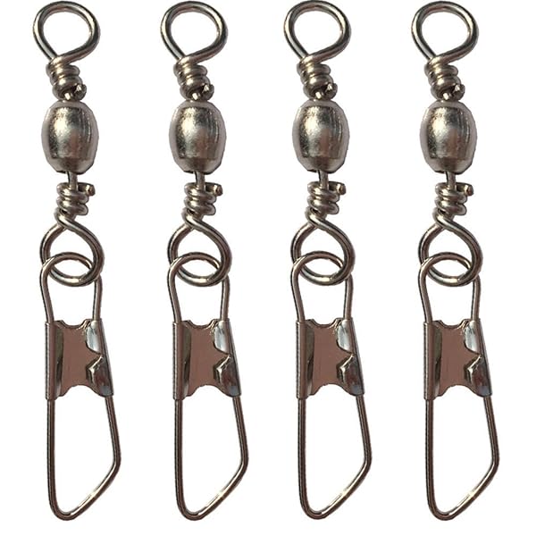 100pcs Solid Fishing Swivel Snaps Hook Connector Barrel Bearing Stainless Steel Welded Rings