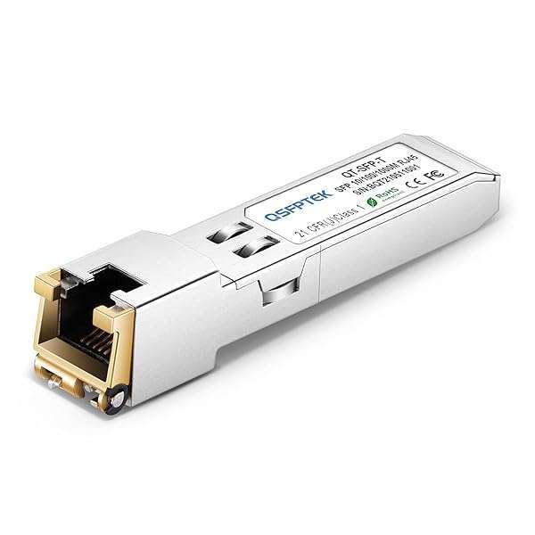 QSFPTEK 10/100/1000BASE-T SFP SGMII Copper RJ-45 Transceiver Module for Juniper EX-SFP-1GE-T | 1G Mini GBIC Compatible