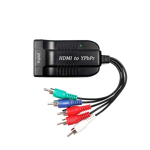 HDSUNWSTD 1080P HD HDMI to RGB Component Scaler Adapter with R/L Audio - High-Quality Video Converter