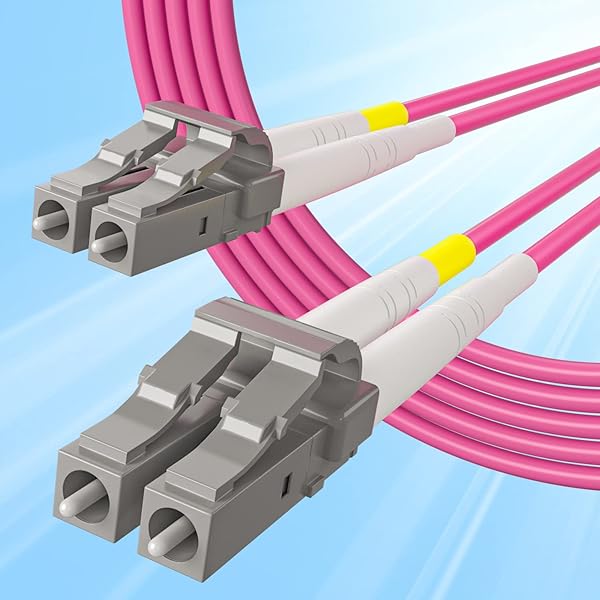 10Gtek Fiber Patch Cable - LC to LC OM4 10Gb Gigabit Multi-Mode Jumper Duplex 50 125?m LSZH Fiber Optic Cord for SFP Transceiver, Magenta,