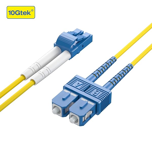 10Gtek Fiber Patch Cable - LC to SC OS2 1G 10G Singlemode Jumper Duplex 9 125 LSZH Fiber Optic Cord, Yellow, 100-meter(328-ft) - Image 4