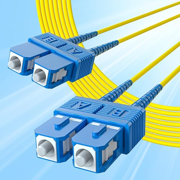 10Gtek Fiber Patch Cable - SC to SC OS2 10Gb Gigabit Singlemode Jumper Duplex 9 125 LSZH Fiber Optic Cord, Yellow, 1-Meter(3.3-ft), 2-Pack