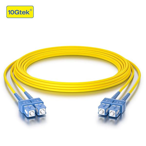 10Gtek Fiber Patch Cable - SC to SC OS2 10Gb Gigabit Singlemode Jumper Duplex 9 125 LSZH Fiber Optic Cord, Yellow, 4-Meter(13.1-ft) - Image 2