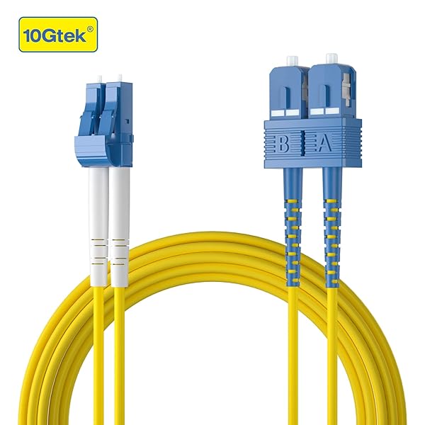 10Gtek Fiber Patch Cable - SC to SC OS2 10Gb Gigabit Singlemode Jumper Duplex 9 125 LSZH Fiber Optic Cord, Yellow, 9-Meter(29.5-ft) - Image 3
