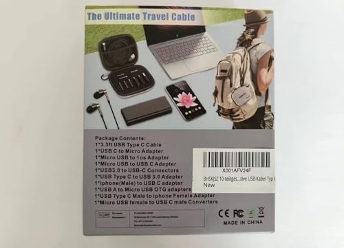 10-Piece Type C Adapter Kit: Travel Case, USB C Cable & Compatibility with Micro-USB/USB - Perfect for On-the-Go Charging! - Image 8