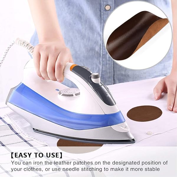 10pcs Iron-On PU Leather Patches - 5 Color Oval Sewing & Repair Patches for Elbows - Image 6
