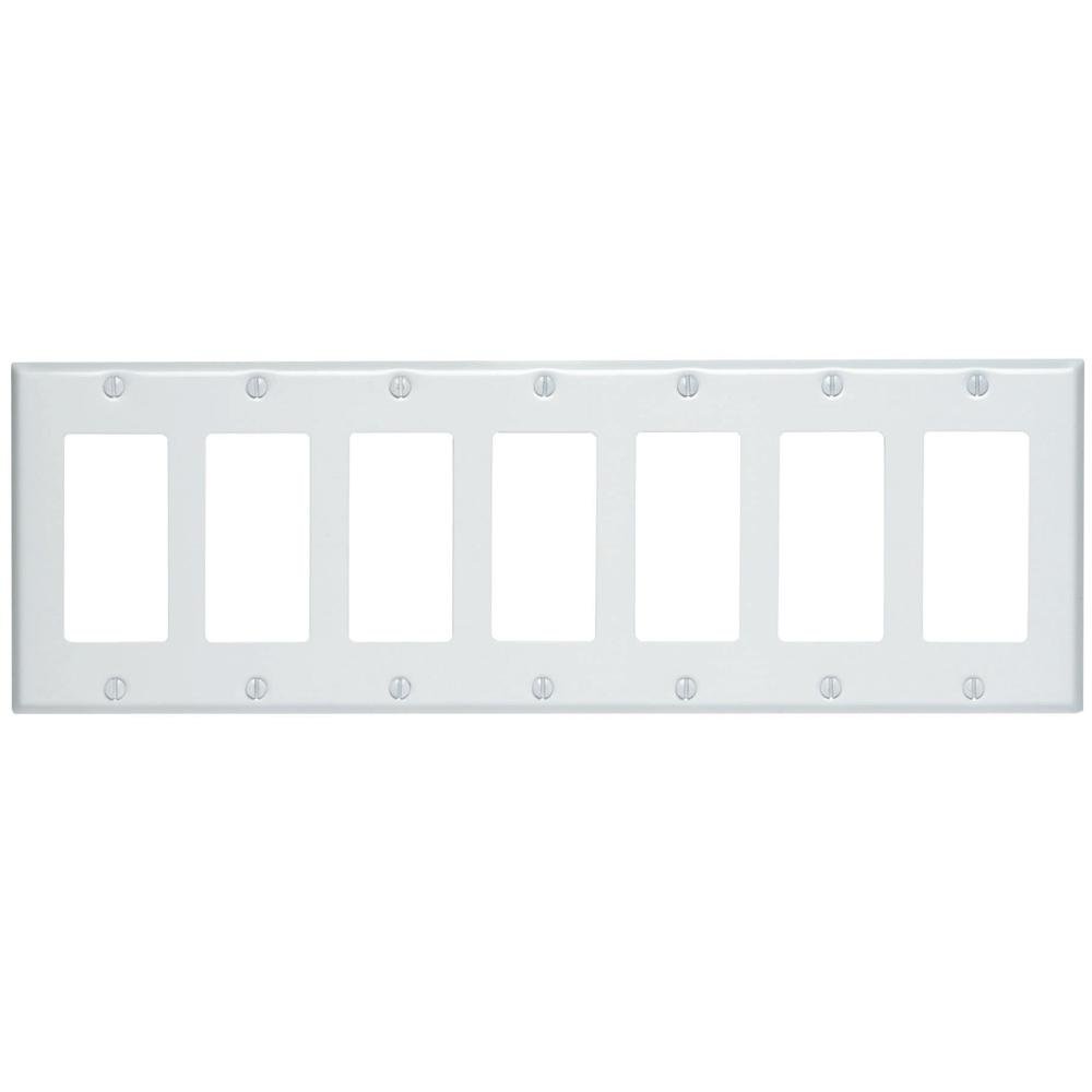 Leviton Leviton 80407-W WH WP 7G DEC: High-Quality Wall Plate for Enhanced Home Aesthetics