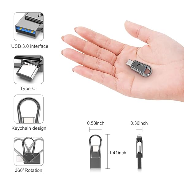 128GB USB C Flash Drive - 2-in-1 USB 3.0 Thumb Drive for Android, Tablets & MacBook - Image 6