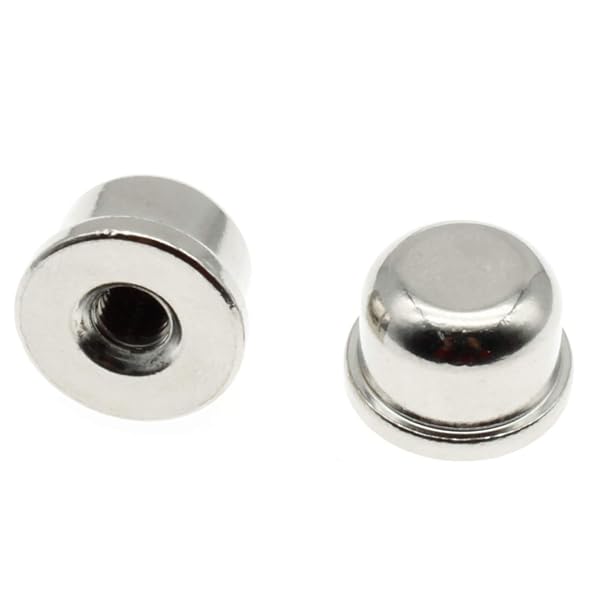 2pcs 1/4-27 Nickel Lamp Finials Caps for Shade Holder & Harp - Solid Tapped Tops