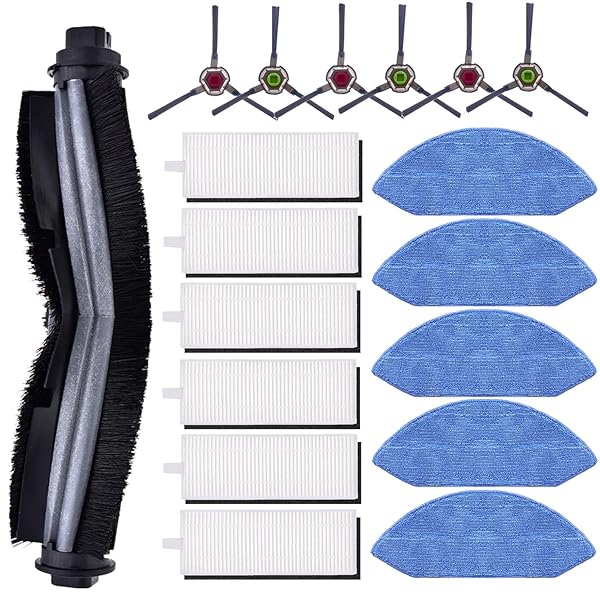 Chuancheng 18-Pack Accessories Kit for Ecovacs Deebot OZMO U2 & U2 Pro: Brushes, Filters & Mop Cloths Included