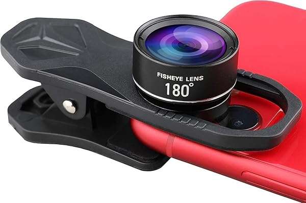 ALILUSSO 180° fisheye Lens for iPhone Samsung Google Android Smartphone,with Clip,Cell Phone Lens,anamorphic Lens,Funny Pictures