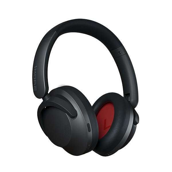 1MORE 1MORE SonoFlow Active Noise Cancelling Headphones: 70H Playtime, LDAC, Clear Calls & App EQ - Black