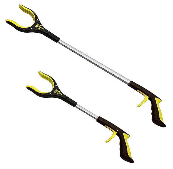 RMS "2-Pack Grabber Reacher Set: 34" & 21" Rotating Jaw Mobility Aid for Easy Reaching"