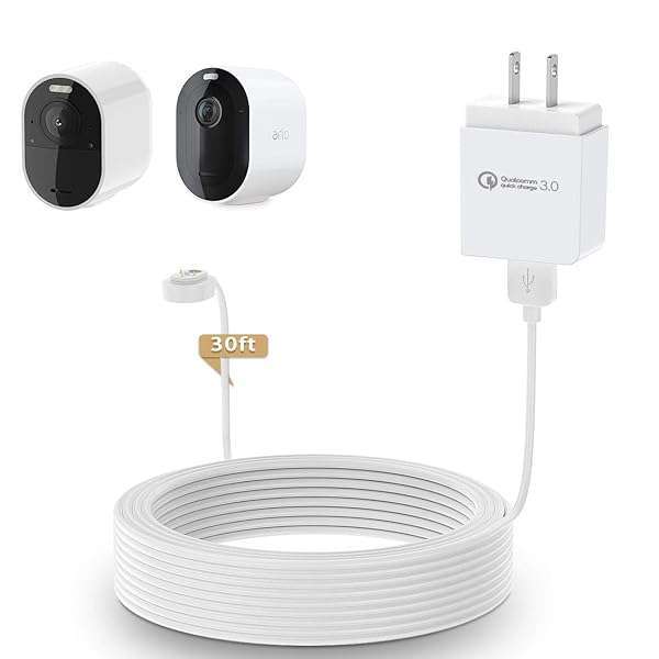 HOLACA 2 Pack HOLACA Power Adapter & 30ft Cable for Arlo Ultra/Pro 3-5s - Weatherproof Charging Solution