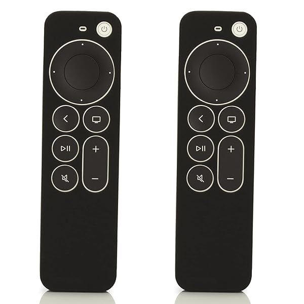 LEFXMOPHY Apple TV Remote Sleeve Replacement 3rd Gen 4K Case with Lanyard - 2-Pack Black for Siri Control (2021-2024)