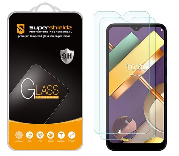 Supershieldz Tempered Glass Screen Protector for LG K22 and K22 Plus 2 Pack Anti Scratch Bubble Free