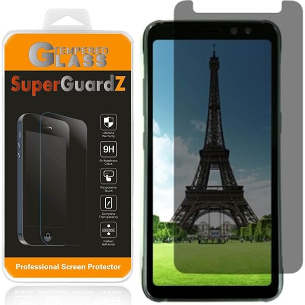 Samsung Galaxy S8 Active Privacy Screen Protector 2-Pack Tempered Glass Anti-Spy SuperGuardZ 9H Anti-Scratch Lifetime Replacements