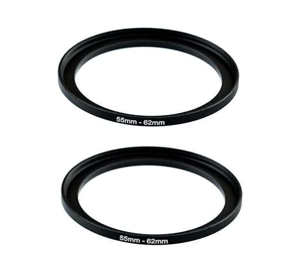 55-62MM Step-Up Ring Adapter (2-Pcs) for DSLR Lens - 55mm to 62mm Filter Ring for ND, UV, CPL & Infrared Filters