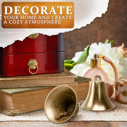2Pcs Vintage Hanging Bells for Door - Brass Cow Bell Necklaces & Garden Decor | Jingle Bell Door Decor - Image 7
