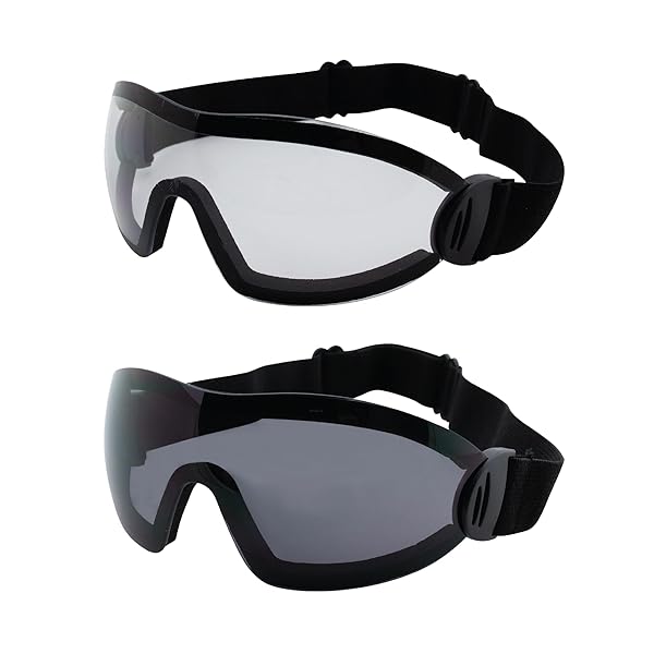 Clear Smoke Sky Dive Goggles with Shatterproof Lenses & UV400 Protection - Perfect for Skydiving!