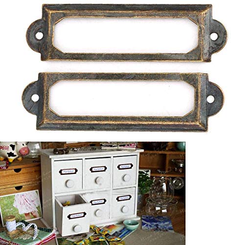 20 Pcs Metal Label Holders for Office & Library - Red Bronze File Drawer Tag Frames - Image 6