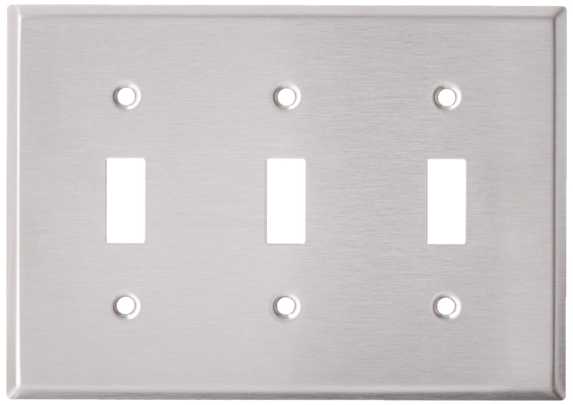 Leviton 84011 3-Gang Toggle Switch Wallplate - Stainless Steel, Standard Size, Durable Device Mount