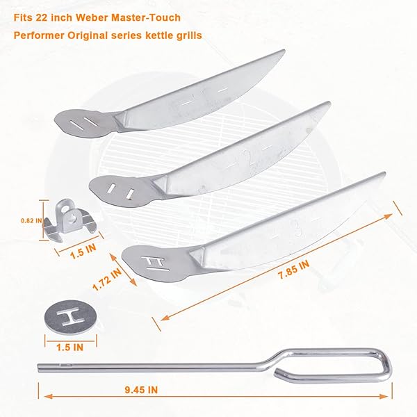 22-1 2-Inch One-Touch Cleaning System Kit, 7444 Replacement Parts-Grill Damper for Weber Grill, Also for Master-Touch Series, Performer Series, and - Image 2