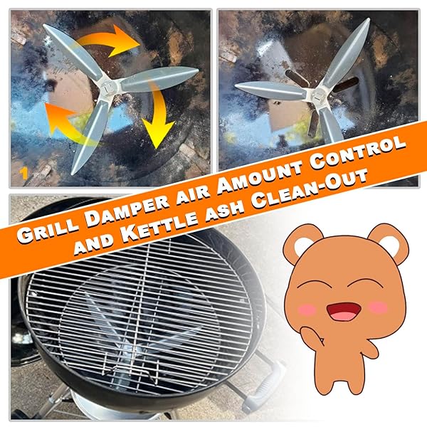 22-1 2-Inch One-Touch Cleaning System Kit, 7444 Replacement Parts-Grill Damper for Weber Grill, Also for Master-Touch Series, Performer Series, and - Image 4