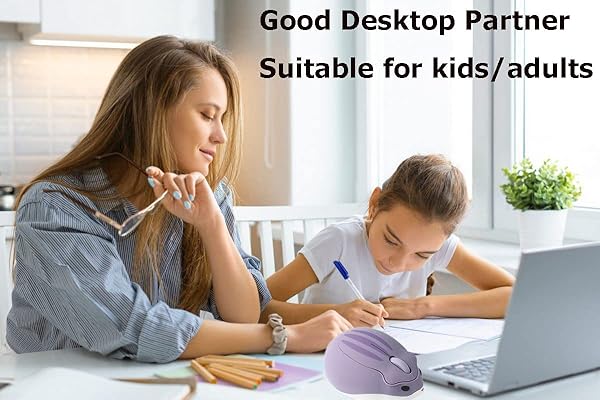 2.4GHz Wireless Cute Hamster Mouse - Quiet Portable 1200DPI USB Mice for Kids & Laptops - Perfect Gift for Girls (Purple) - Image 5