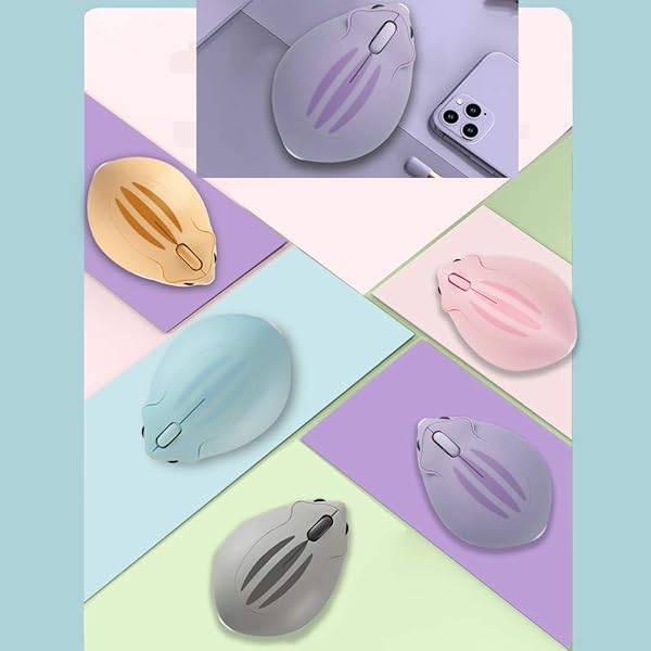 2.4GHz Wireless Cute Hamster Mouse - Quiet Portable 1200DPI USB Mice for Kids & Laptops - Perfect Gift for Girls (Purple) - Image 7