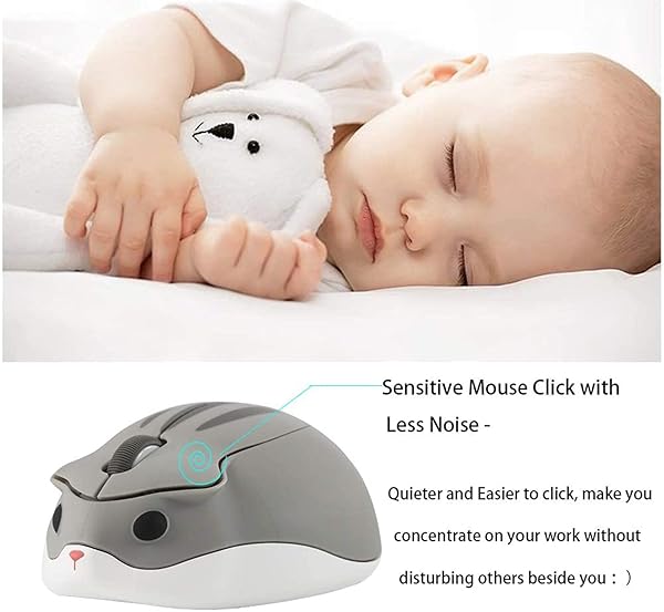 2.4GHz Cute Hamster Wireless Mouse - Quiet, Portable, 1200DPI USB Optical Mice for PC, Laptop, Kids & Gifts - Image 3