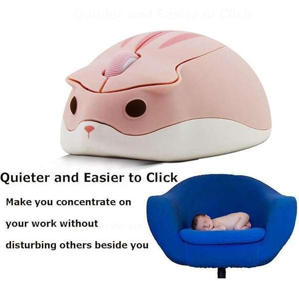 Cute 2.4GHz Wireless Hamster Mouse - Quiet, Portable, 1200DPI USB for PC & MacBook - Perfect Gift for Kids & Girls (Pink) - Image 5