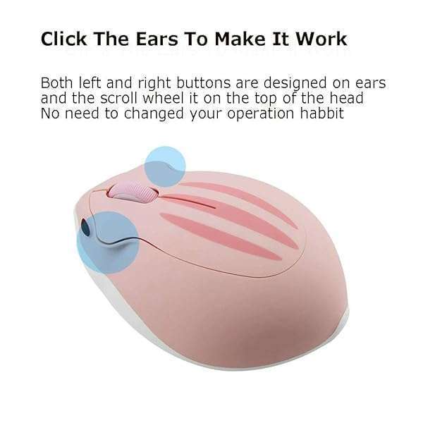 Cute 2.4GHz Wireless Hamster Mouse - Quiet, Portable, 1200DPI USB for PC & MacBook - Perfect Gift for Kids & Girls (Pink) - Image 6