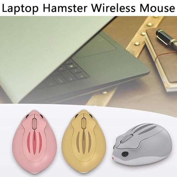 2.4GHz Cute Hamster Wireless Mouse - Quiet, Portable, 1200DPI USB Mice for PC & Mac - Perfect Gift for Kids & Adults (Yellow) - Image 3