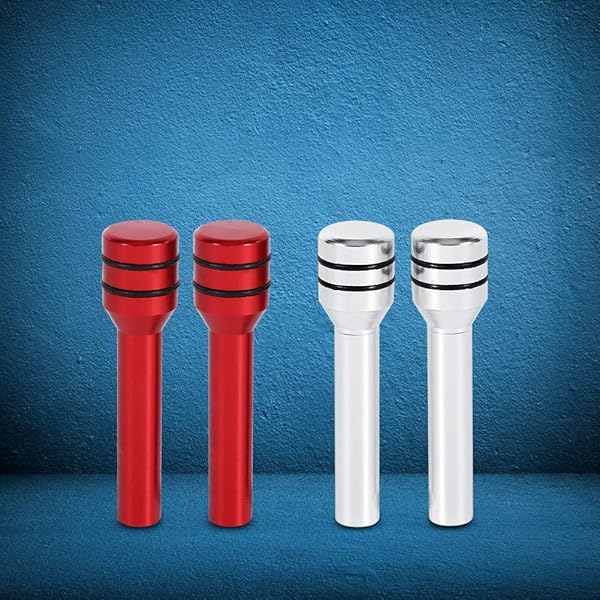 2PCS Aluminum Interior Door Lock Knob & Pins Cover for Car - Silver Finish - Image 6