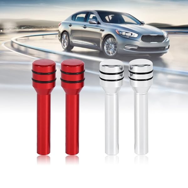 2PCS Aluminum Interior Door Lock Knob & Pins Cover for Car - Silver Finish - Image 8