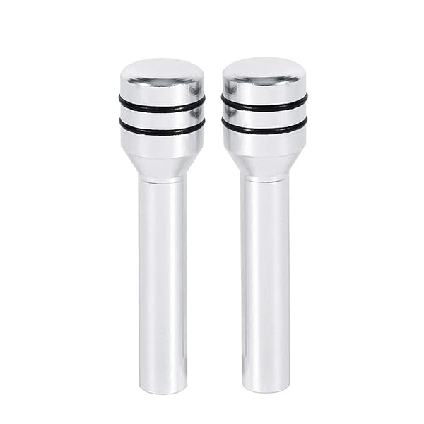 2PCS Aluminum Interior Door Lock Knob & Pins Cover for Car - Silver Finish - Image 2