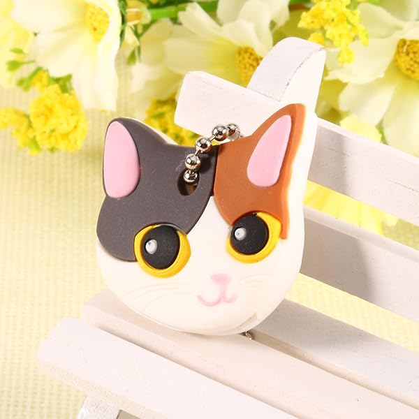 2Pcs Cute Cartoon Cat Key Caps - Funky Animal Key Covers for Easy Identification - Image 6