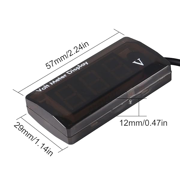 2Pcs DC 12V Car Voltmeter Gauge - Waterproof LED Display for 5-28V Voltage Monitoring in Cars & Motorcycles (Yellow) - Image 7