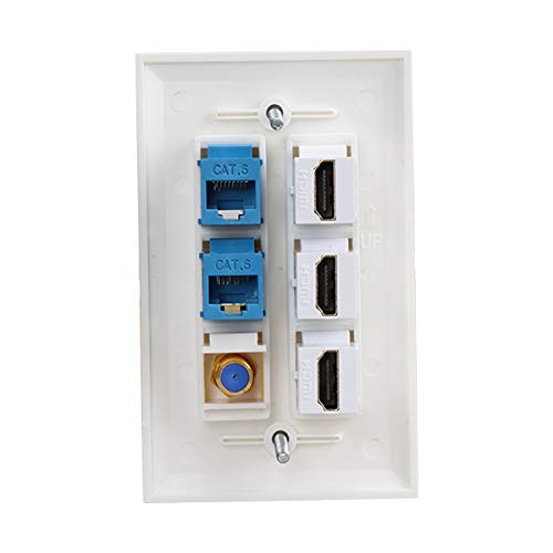3 HDMI Keystone Wall Plate & PHIZLI Cat 6 Coax Cable TV Faceplate - Easy Installation & High Performance - Image 6
