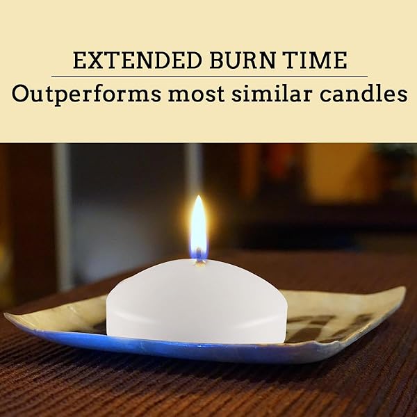 3 Inch Floating Candles Set of 24 Unscented White Candles for Weddings Pool Parties Holiday Centerpieces and Home Decor - Image 8