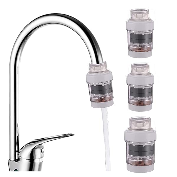 3 Pack Water Filters - Magnet and Activated Carbon Purification for Standard Sink Faucets