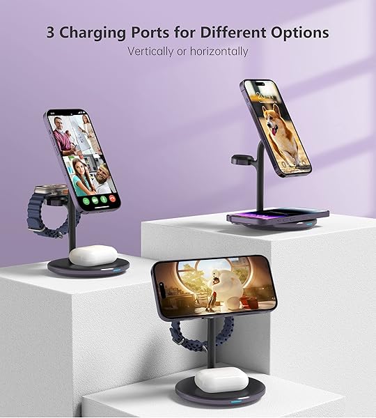 XooFly 3 in 1 Wireless Charging Station for Apple Devices, Fast Wireless Mag-Safe Charger Stand with 20W Adapter for iPhone 17 16 15 14 13 12 Pro Max - Image 4
