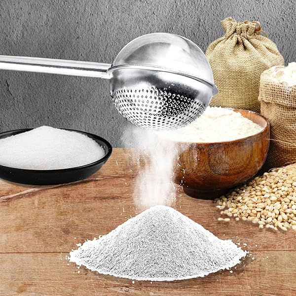 304 Silver Stainless Steel Flour Powder Filter Spoon Baker Dusting Wand for Sugar Flour Spices Kitchen Baking Tools and Accessories - Image 6
