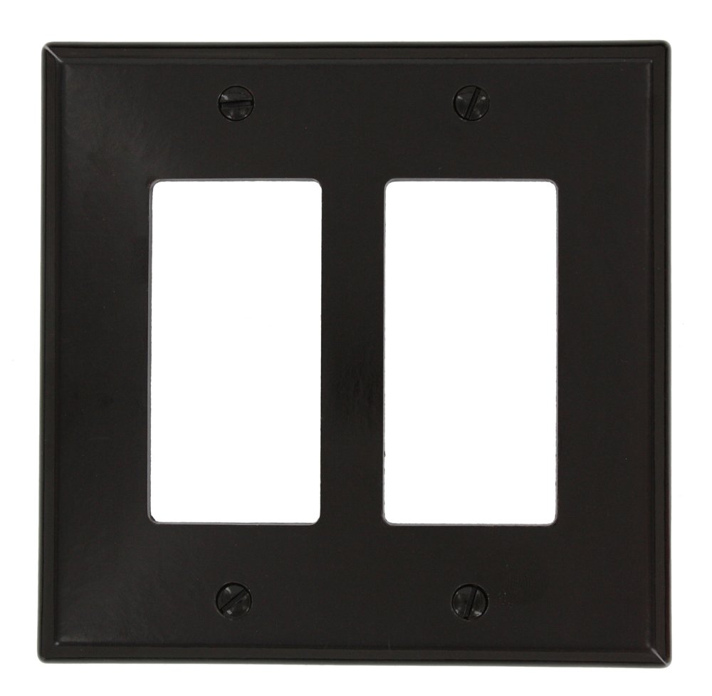 Leviton 80609 Brown 2-Gang Decora/GFCI Wallplate - Durable & Stylish Home Upgrade