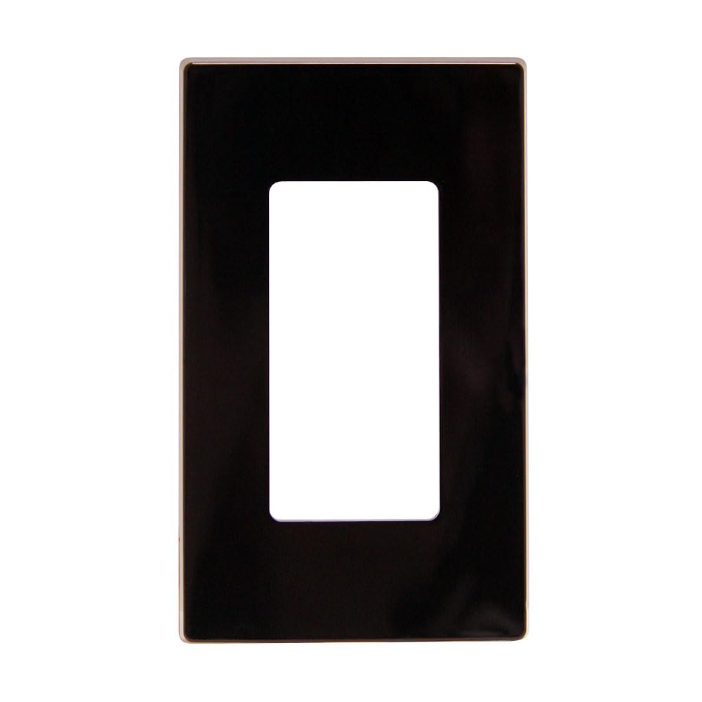 Leviton 80301-S Brown Decora Plus Screwless Wall Plate - 1-Gang Design for Modern Interiors